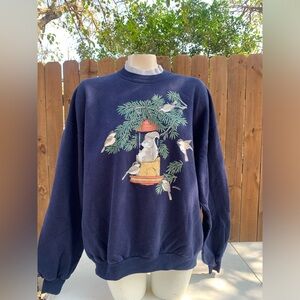 90s Vintage "Naughty Squirrel " Morning Sun sweatshirt size XL.